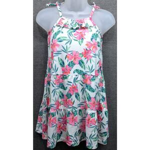 TOMMY BAHAMA Womens Shirt - White, Hawaiian Floral, Tank Top, Ruffle Bib, Size 6